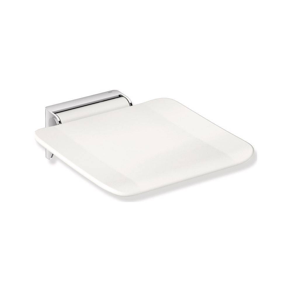 HEWI Klappsitz System 900 350x415mm chrom Sitzfläche Kunststoff signalweiß-0