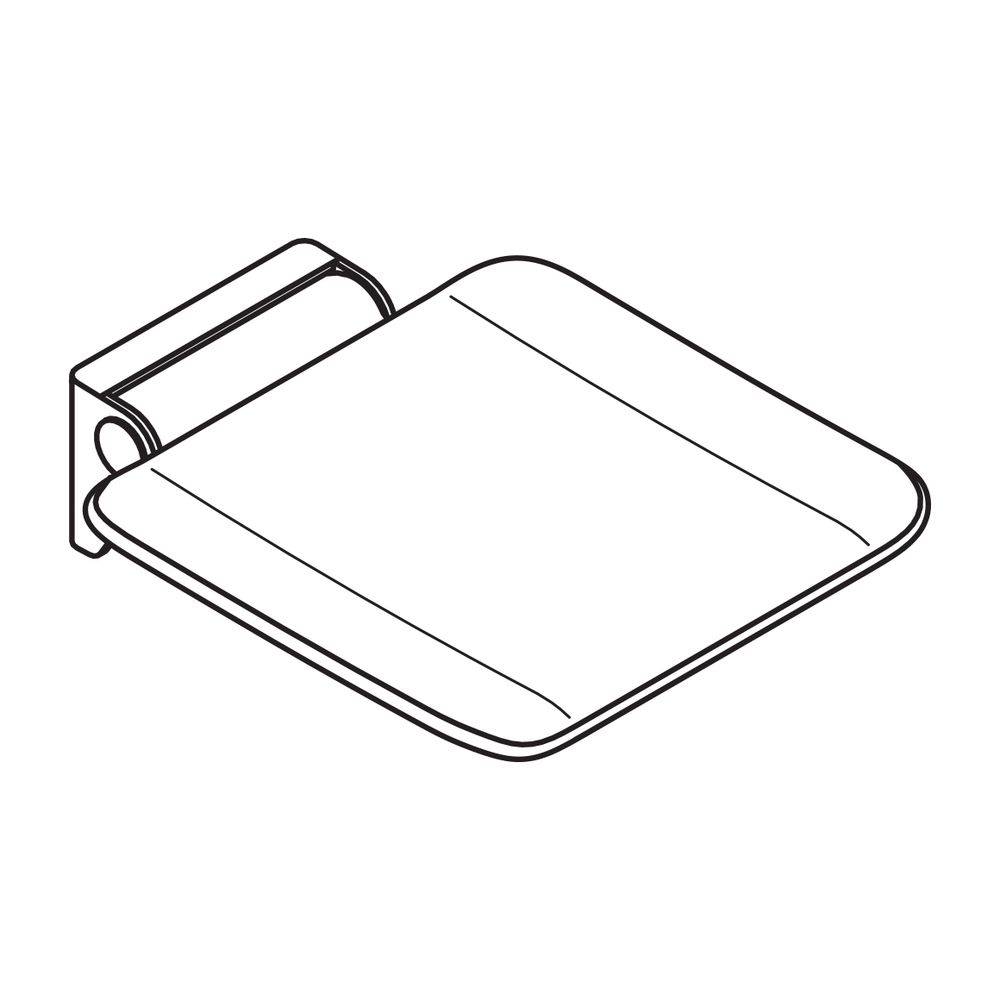 HEWI Klappsitz System 900 350x415mm chrom Sitzfläche Kunststoff signalweiß-2