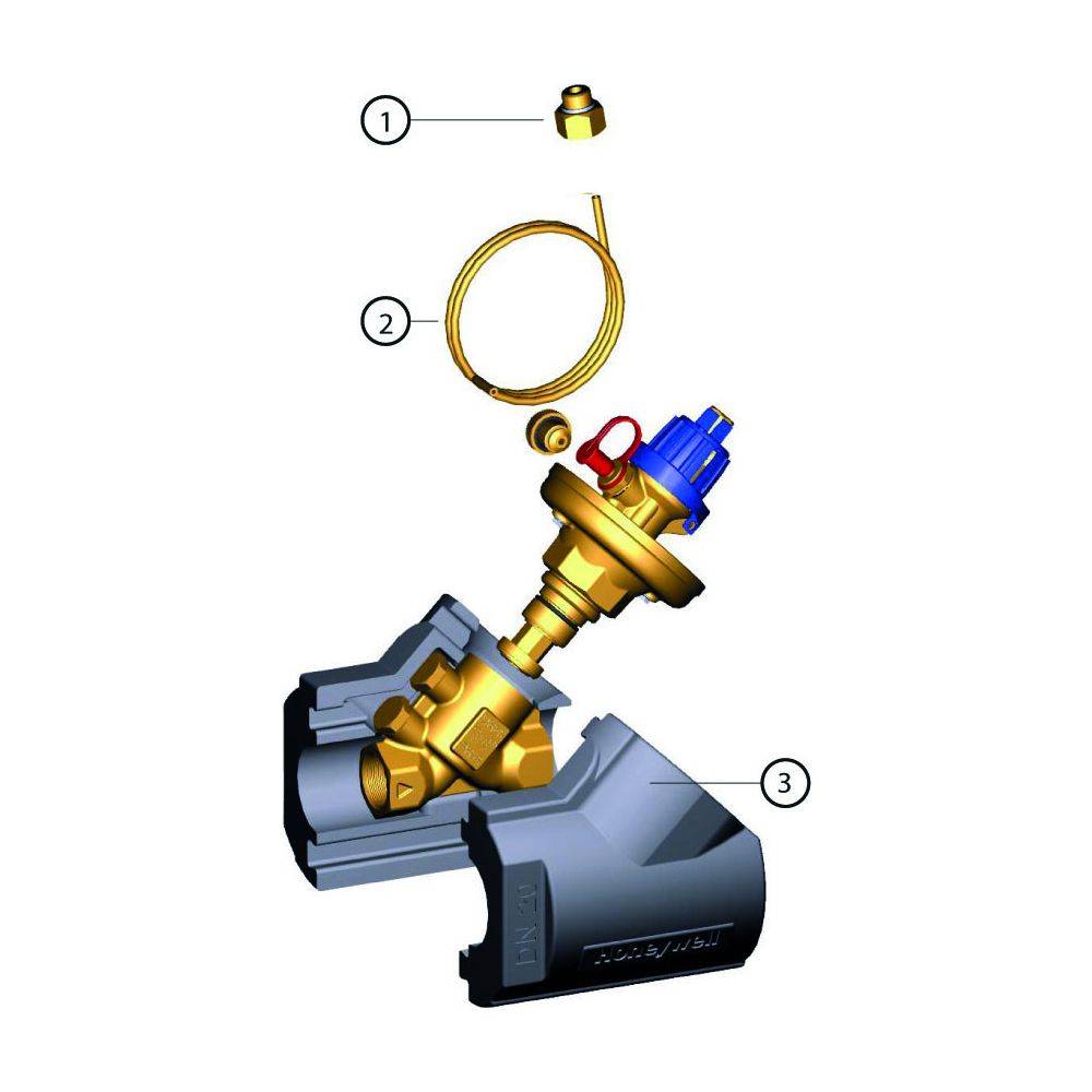 Resideo Differenzdruckregler Kombi-Auto V5001PY1, 50-350 mbar, DN 40-1