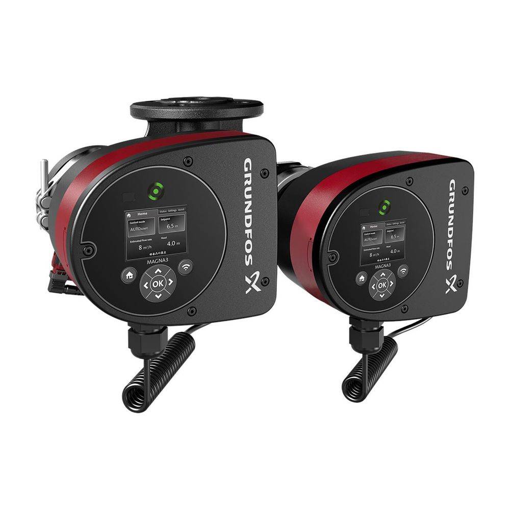 Grundfos Umwälzpumpe elektronisch geregelt MAGNA3 D 32-80F, PN 16 230V, 220mm max. Förderh. 8m Volumenst. 10,2m3/h-0