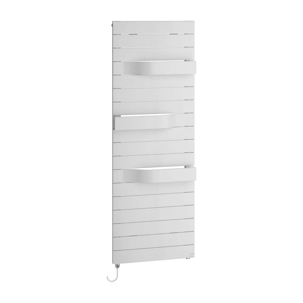 Kermi Tabeo-E elektrischer Designheizkörper 1197x101x500mm, FWS, Anschluss rechts, 600W, Glanzsilber Metallic-1