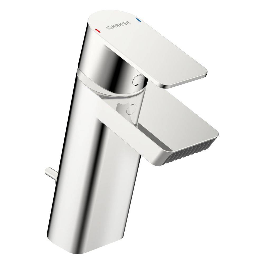 Hansa Stela Einhebel-Waschtischbatterie, Ablaufgarnitur mit Zugstange, Ausladung 144mm, Chrom, 57092273-2