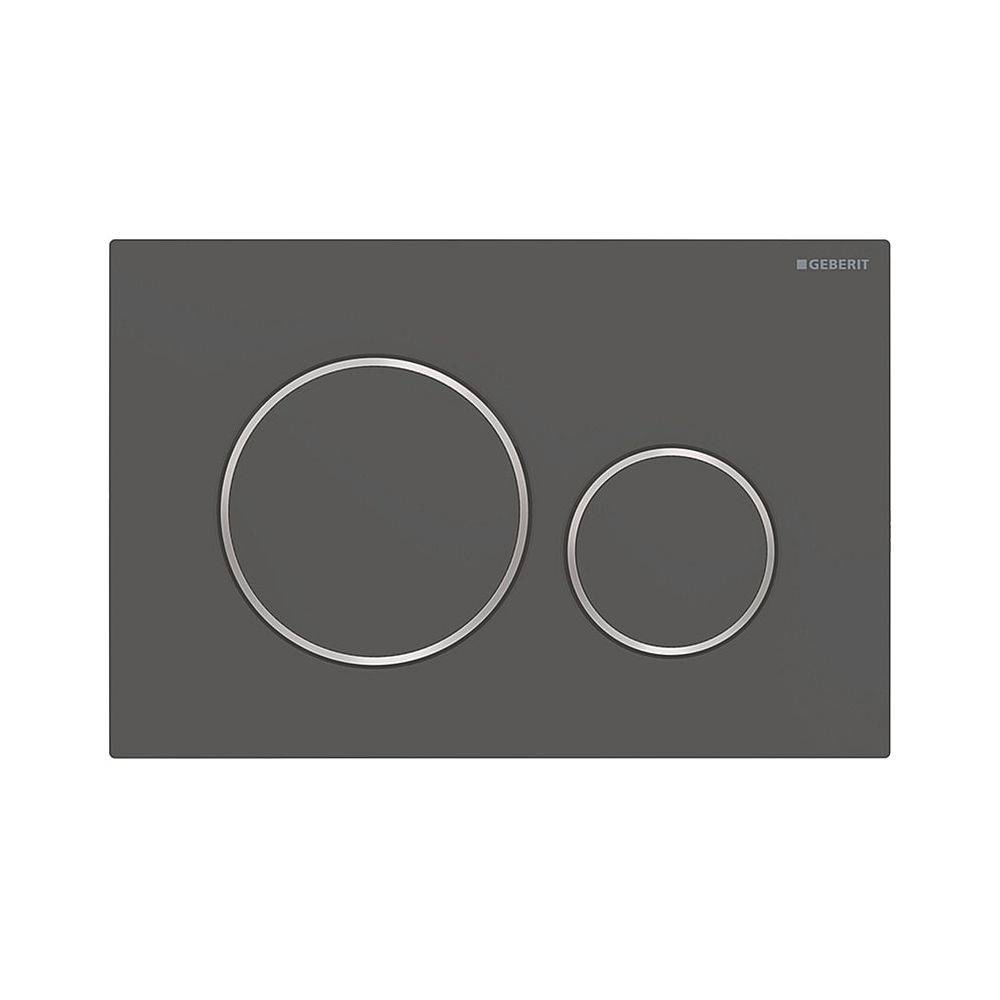 Geberit Drückerplatte Sigma20 mit 2-Mengen-Spülung, Mattschwarz lackiert/Hochglanz verchromt, Easy to Clean-beschichtet-0