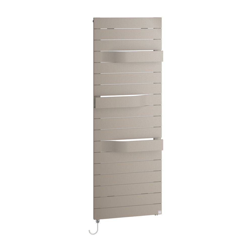 Kermi Tabeo-E elektrischer Designheizkörper 1197x101x500mm, FWS, Anschluss rechts, 600W, Glanzsilber Metallic-0