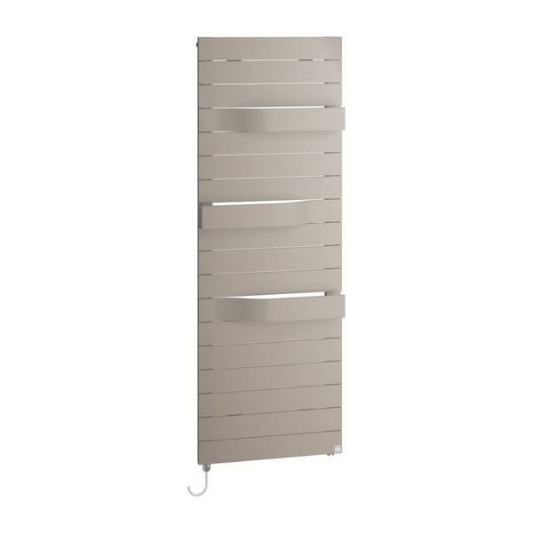 Kermi Tabeo-E elektrischer Designheizkörper 1197x101x500mm, FWS, Anschluss rechts, 600W, Glanzsilber Metallic