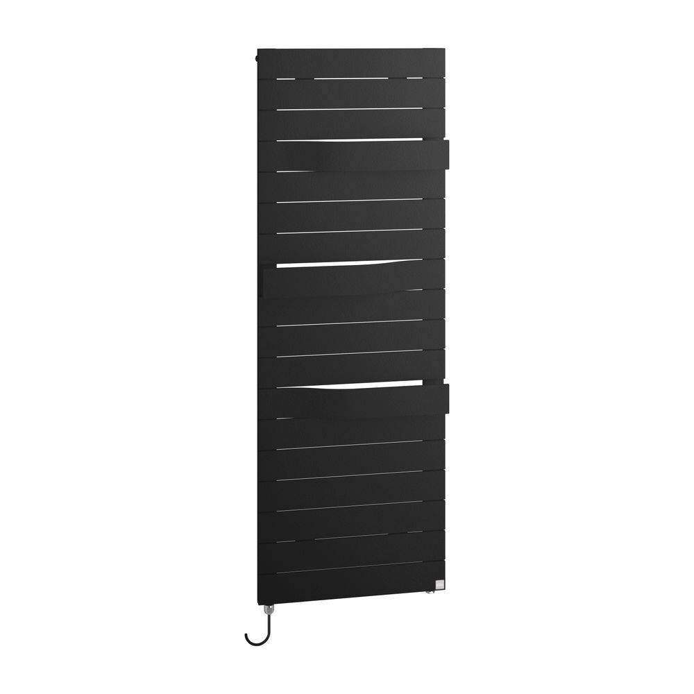 Kermi Tabeo-E elektrischer Designheizkörper 1197x101x500mm, FWS, Anschluss rechts, 600W, Glanzsilber Metallic-3