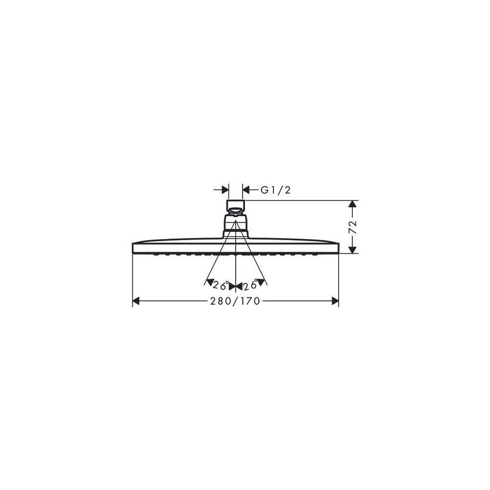 Hansgrohe Croma E Kopfbrause 280mm, 8l/min, 1jet EcoSmart, Chrom-3