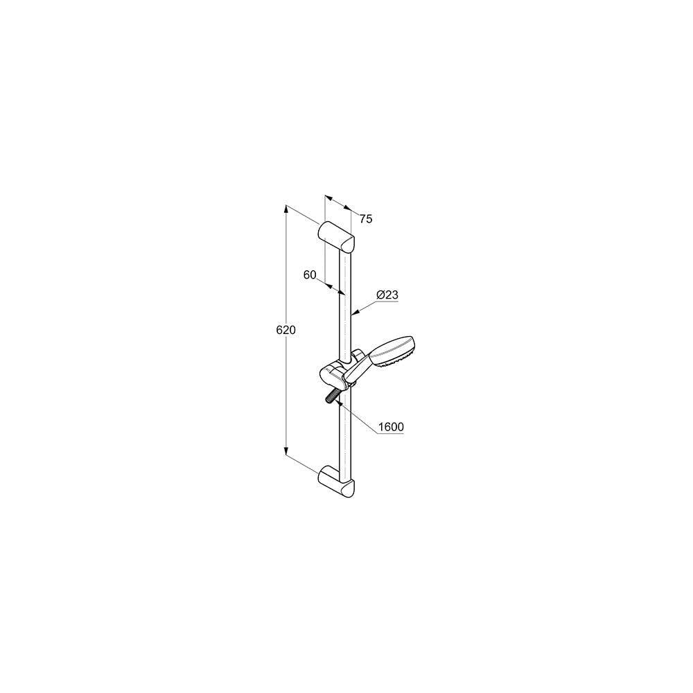 KLUDI LOGO 1S Brause-Set mit Wandstange 600mm chrom-2