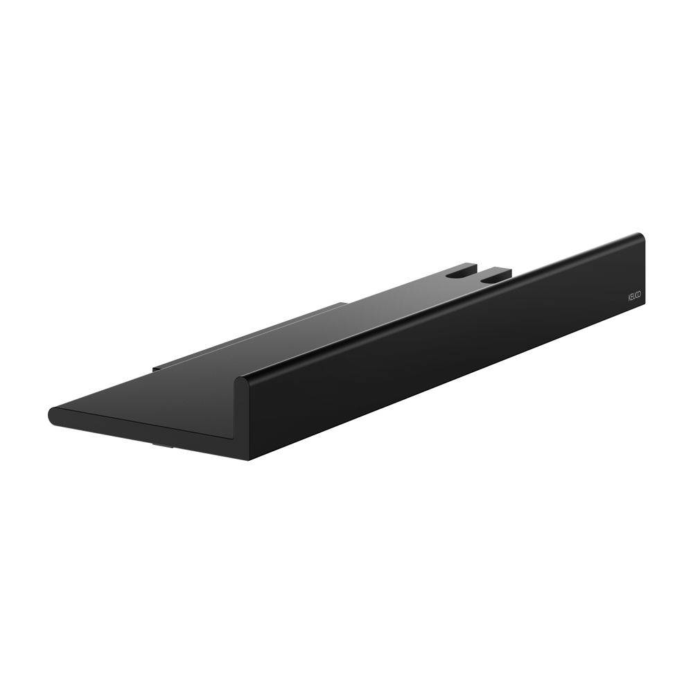 Keuco Reva Duschablage mit integriertem Glasabzieher, Schwarz matt, 12859370000-0