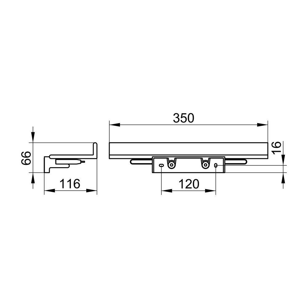 Keuco Reva Duschablage mit integriertem Glasabzieher, Schwarz matt, 12859370000-1