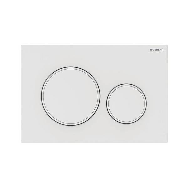 Geberit Drückerplatte Sigma20 mit 2-Mengen-Spülung, Weiß matt lackiert, Easy to Clean-beschichtet, 115882011