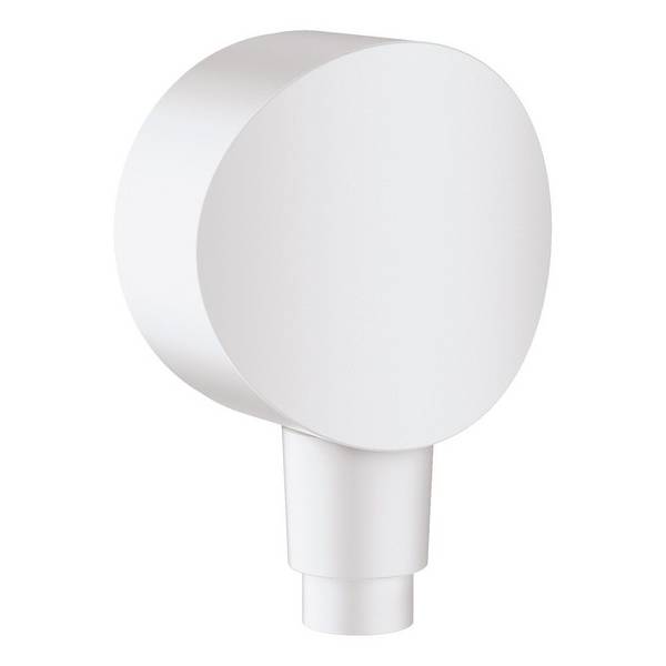 Hansgrohe FixFit Wandanschluss S, Rückflussverhinderer, Kunststoffanschlusswinkel, Mattweiß