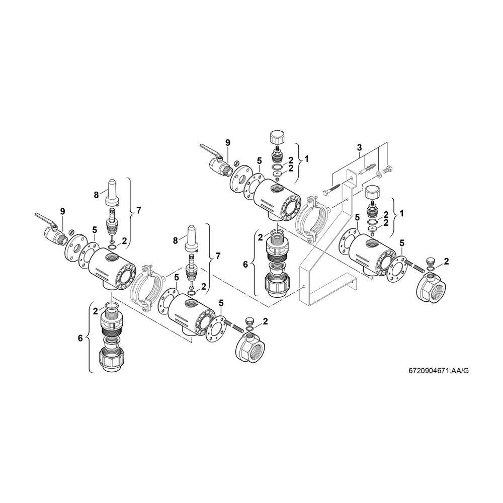 Bosch Erweiterungsset Soleverteiler Nr. 1138, DN 32 für Solewärmepumpen-1