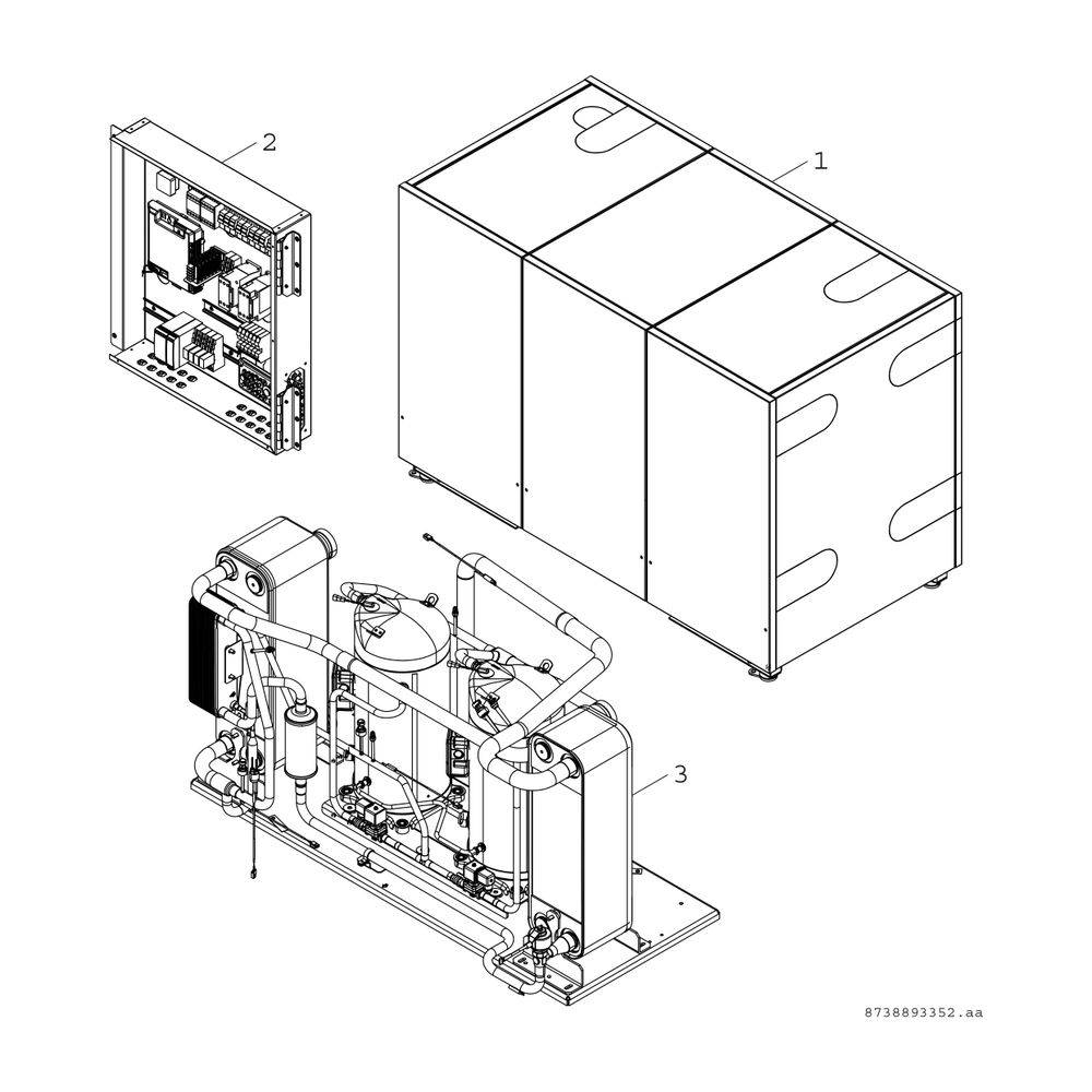 Bosch Sole-Wasser-Wärmepumpe Supraeco T 800-2 HT, R410A, 982x1454x745mm, 78kW, Modbus offen-2
