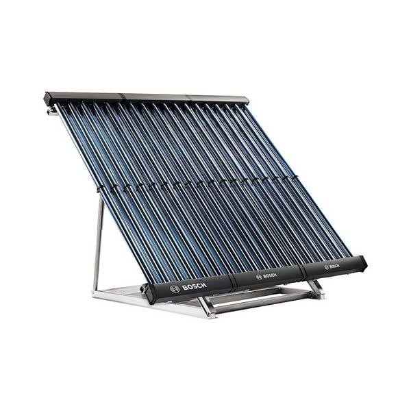 Bosch Solar-Paket Jupa SO846, 12x Vakuumröhrenkollektor SO8000 TVV, Flachdach, mit Beschwerungswannen