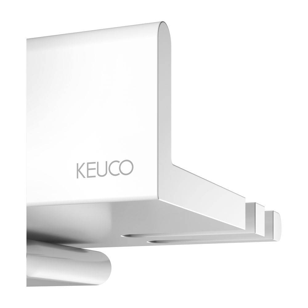 Keuco Reva Duschablage mit integriertem Glasabzieher, Weiß matt, 12859510000-3