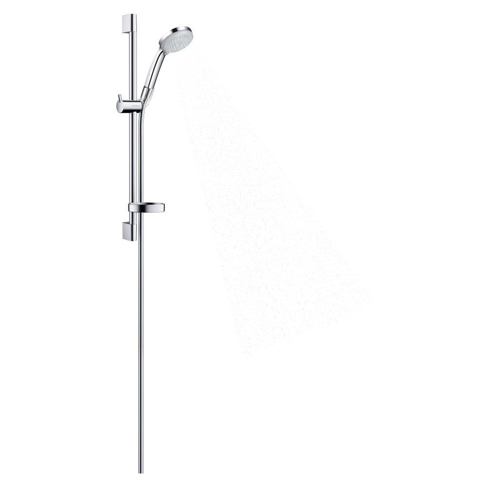Hansgrohe Croma 100 Brauseset Vario EcoSmart mit Brausestange 650mm 9l/min Seifenschale, Chrom-2