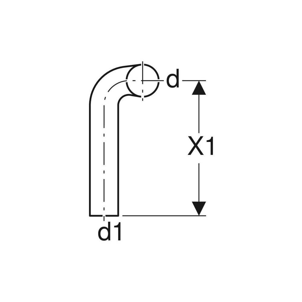 Geberit Spülbogen 90 Grad, 28x21cm, links gekröpft, Außendurchmesser 50mm, A 6cm, Alpinweiß-3