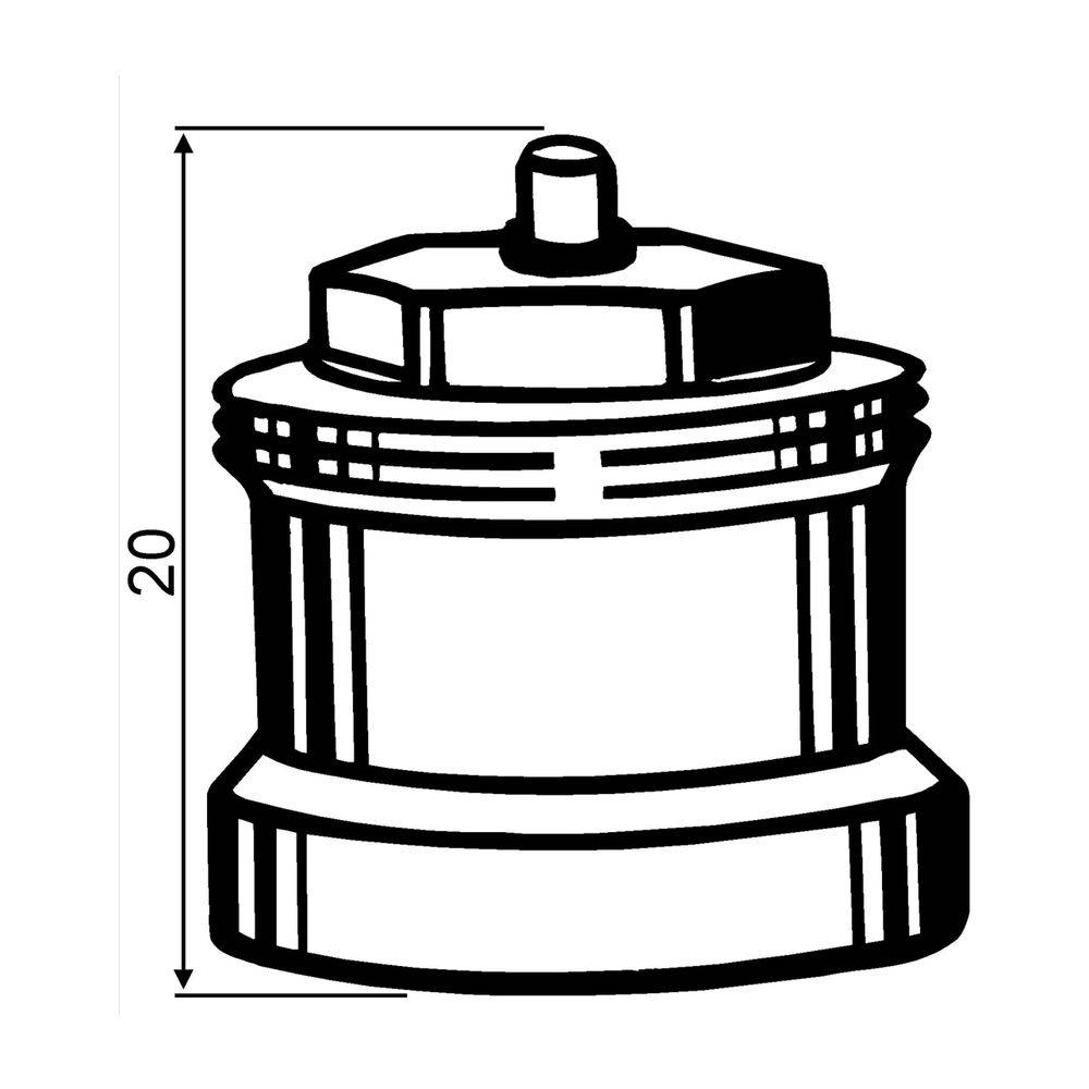 IMI Heimeier Spindelverlängerung 20mm, für Thermostat-Ventilunterteile, Messing vernickelt-1