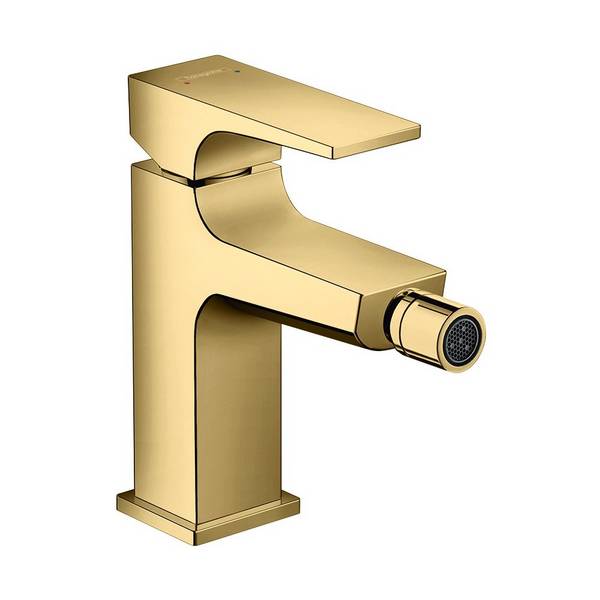 Hansgrohe Metropol Einhebel-Bidetmischer, 7,5l/min, Hebelgriff, Push-Open Ablaufgarnitur, Polished Gold Optic