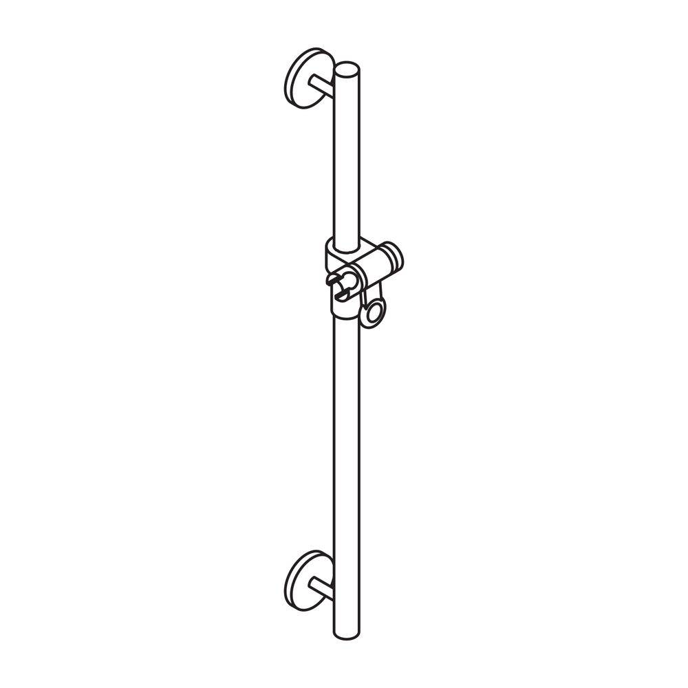 HEWI Brausehalterstange System 800 K 900mm mit Brausehalter schwarzer Punkt signalweiß-2
