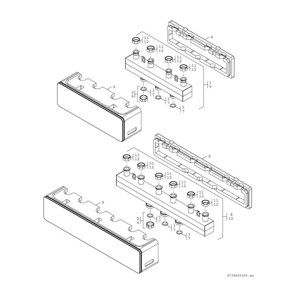 Bosch Installationszubehör Heizkreis V 3/25/32 Heizkreisverteiler für 3 Heizkreise, 70kW-1