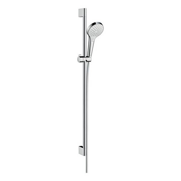 Hansgrohe Croma Select S Brauseset 110mm, 8,5l/min, Vario EcoSmart, Brausestange 90cm, Weiß/Chrom