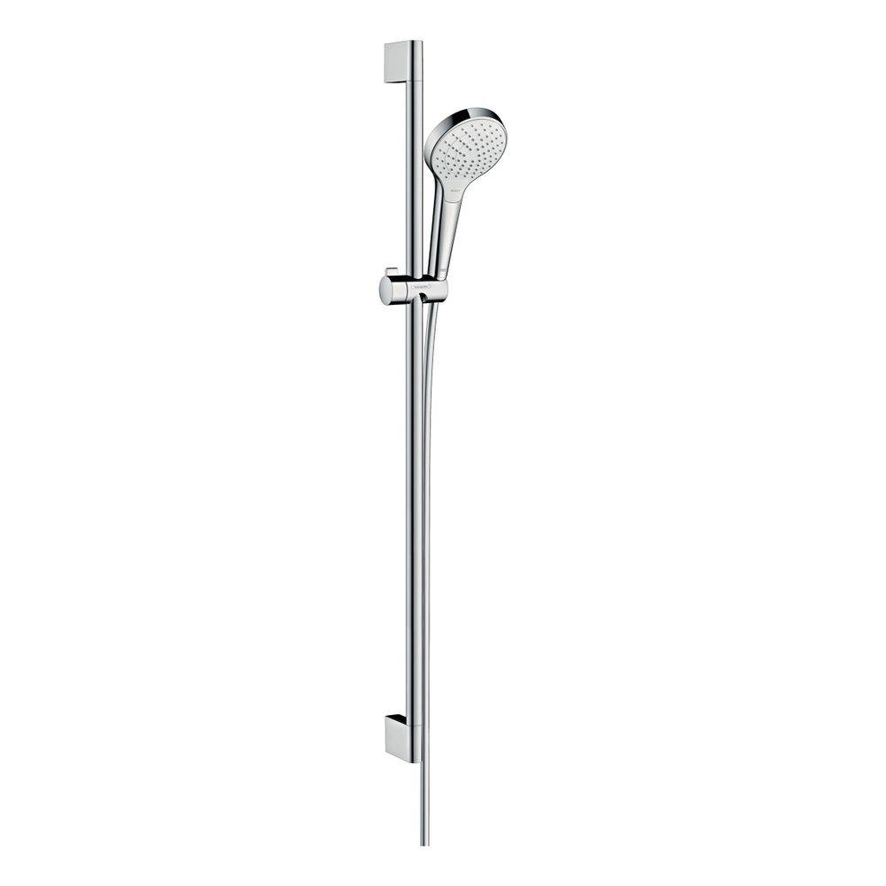 hansgrohe Croma Select S Brauseset 110mm Vario EcoSmart mit Brausestange 900mm 9l/min Weiß/Chrom-0