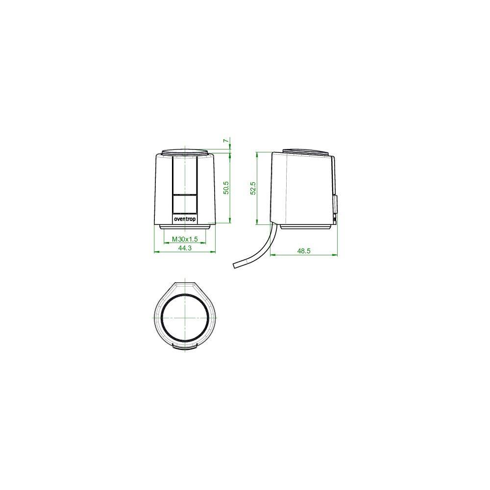 Oventrop Aktor T 2P elektrothermischer Stellantrieb 230V, stromlos geschlossen, Anschlusskabel 1m, 1012415-2