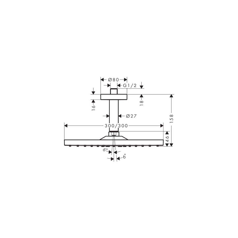 Hansgrohe Raindance E Kopfbrause 300mm, 17l/min, 1jet, Deckenanschluss, Brushed Bronze-3