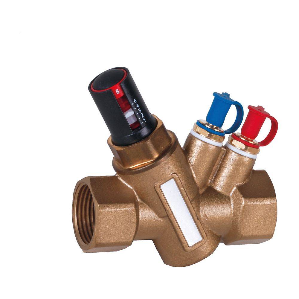 Resideo Voreinstellbarer Durchflussregler Kombi-VX, Messing, 170-2100 mbar, 157-609l/h, DN 25, 1"-0
