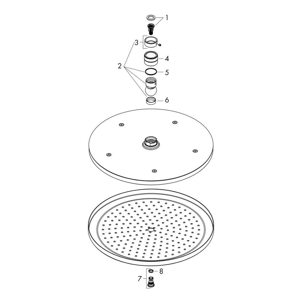 Hansgrohe Croma Kopfbrause 280mm, 15,6l/min, 1jet, Brushed Black Chrome-1