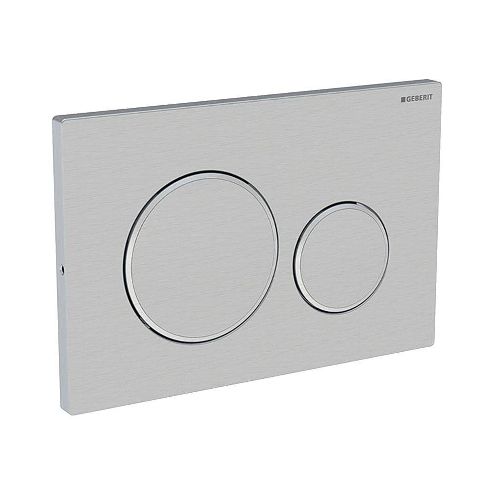 Geberit Drückerplatte Sigma20 mit 2-Mengen-Spülung, verschromt, Edelstahl gebürstet/poliert, Easy to Clean-beschichtet-0