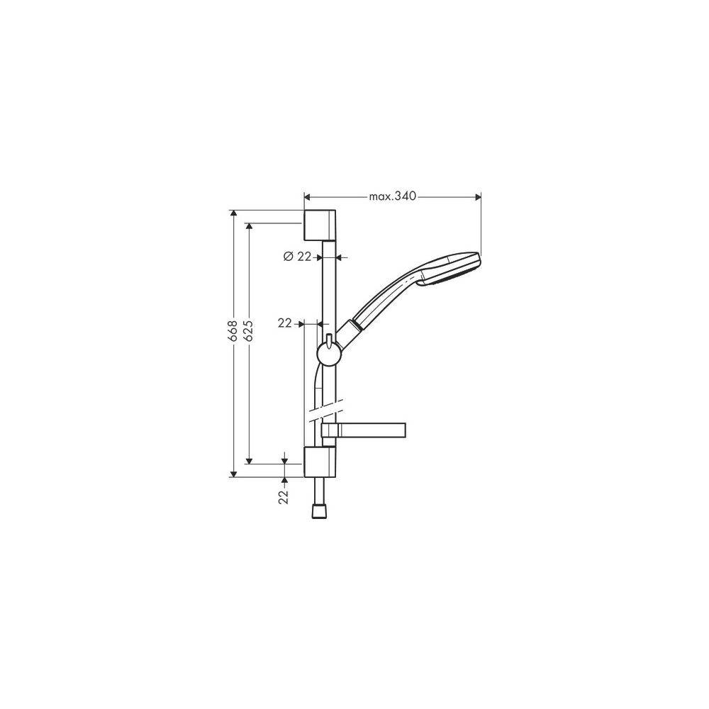 Hansgrohe Croma 100 Brauseset Vario EcoSmart mit Brausestange 650mm 9l/min Seifenschale, Chrom-3