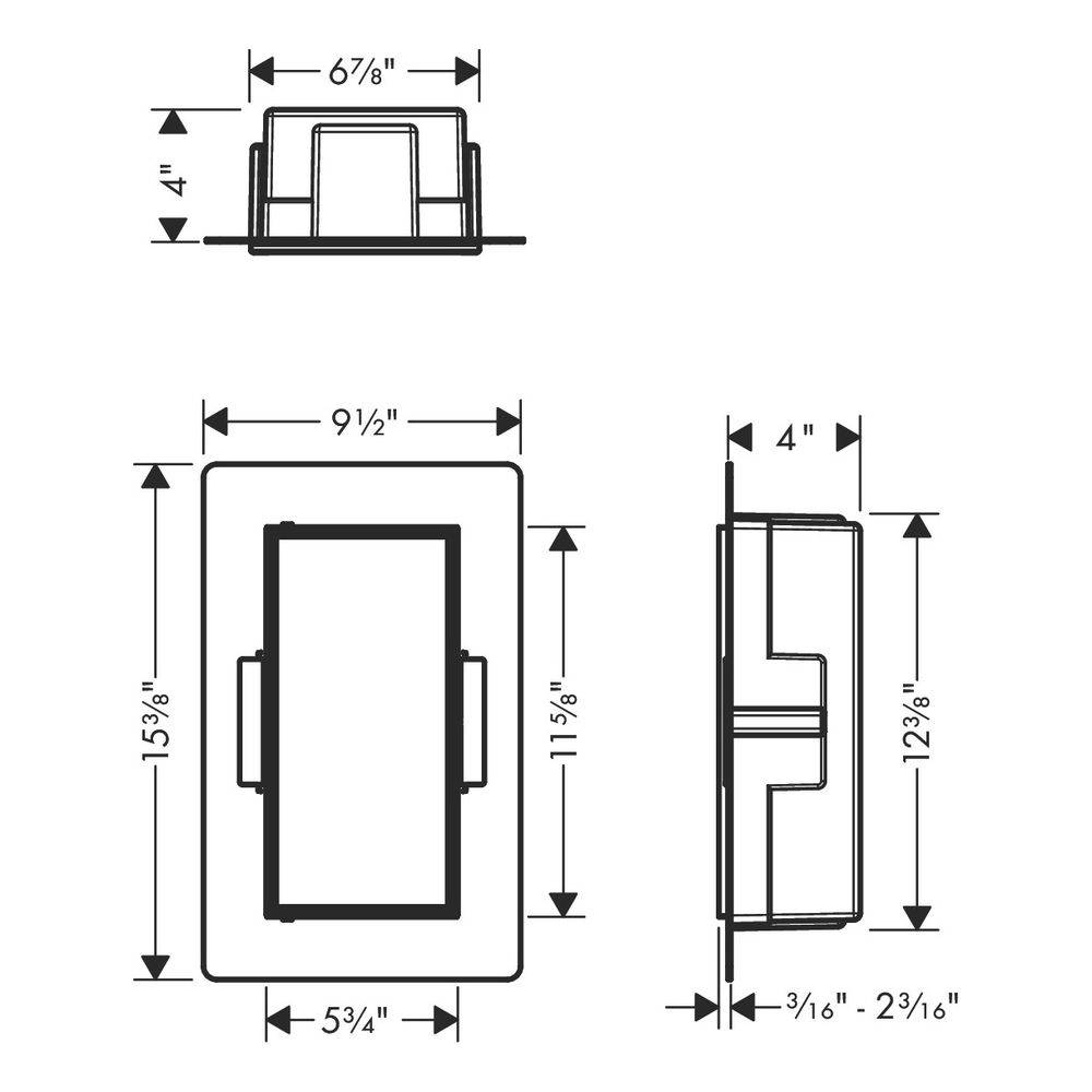 Hansgrohe XtraStoris Rock Wandnische mit befliesbarer Tür 300x150x100mm, Mattschwarz-3