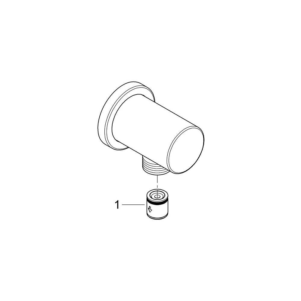 Grohe Rainshower Wandanschlussbogen, Außengewinde, eigensicher, mit runder Rosette, Chrom, 27057000-3