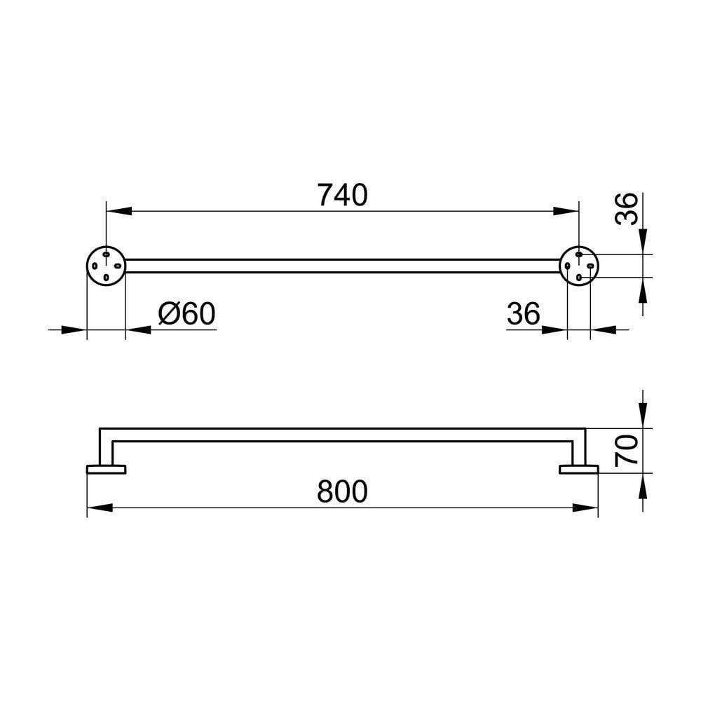 KEUCO Badetuchhalter Edition 90 19001, 800 mm verchromt-1