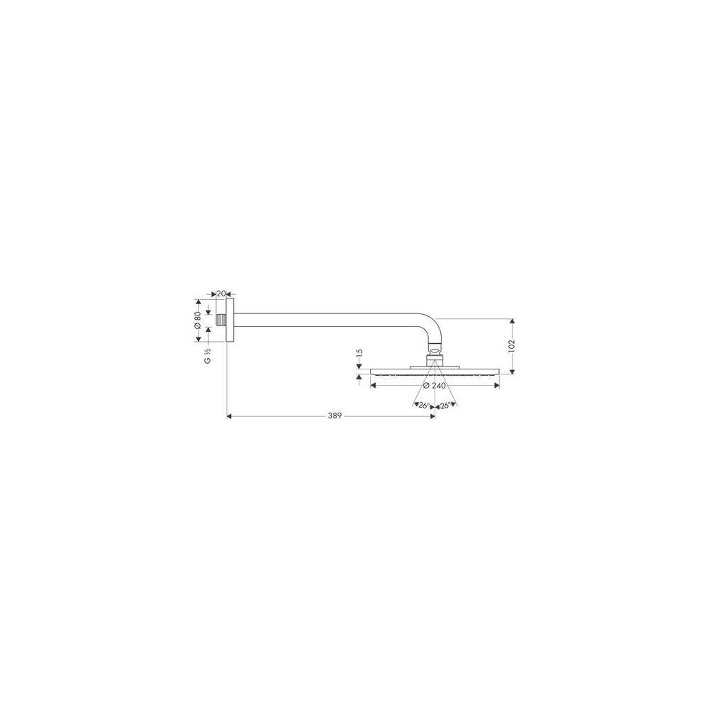 Hansgrohe Raindance S Kopfbrause 240mm, 8l/min, 1jet EcoSmart, Brausearm 39cm, Chrom-3
