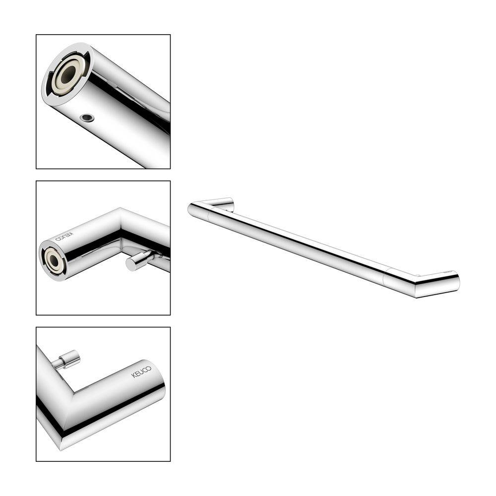 Keuco Reva Badetuchhalter mit integriertem Haken, 600mm, Verchromt, 12801010600-2