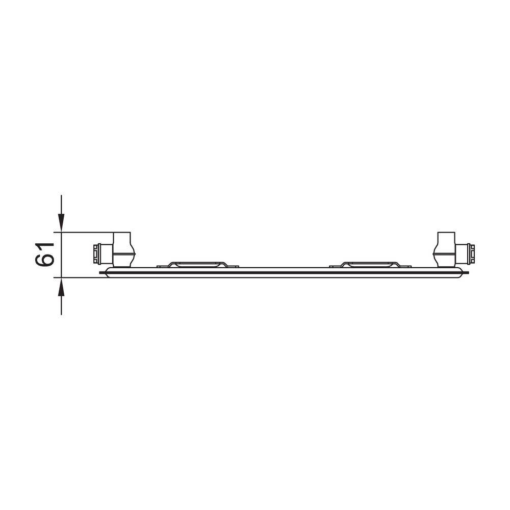 Kermi Profil-K Hygiene Flachheizkörper Typ 10 300x61x2300mm, 771W bei 75/65/20 Grad C, ohne Abdeckung, Winkelkonsole,-1