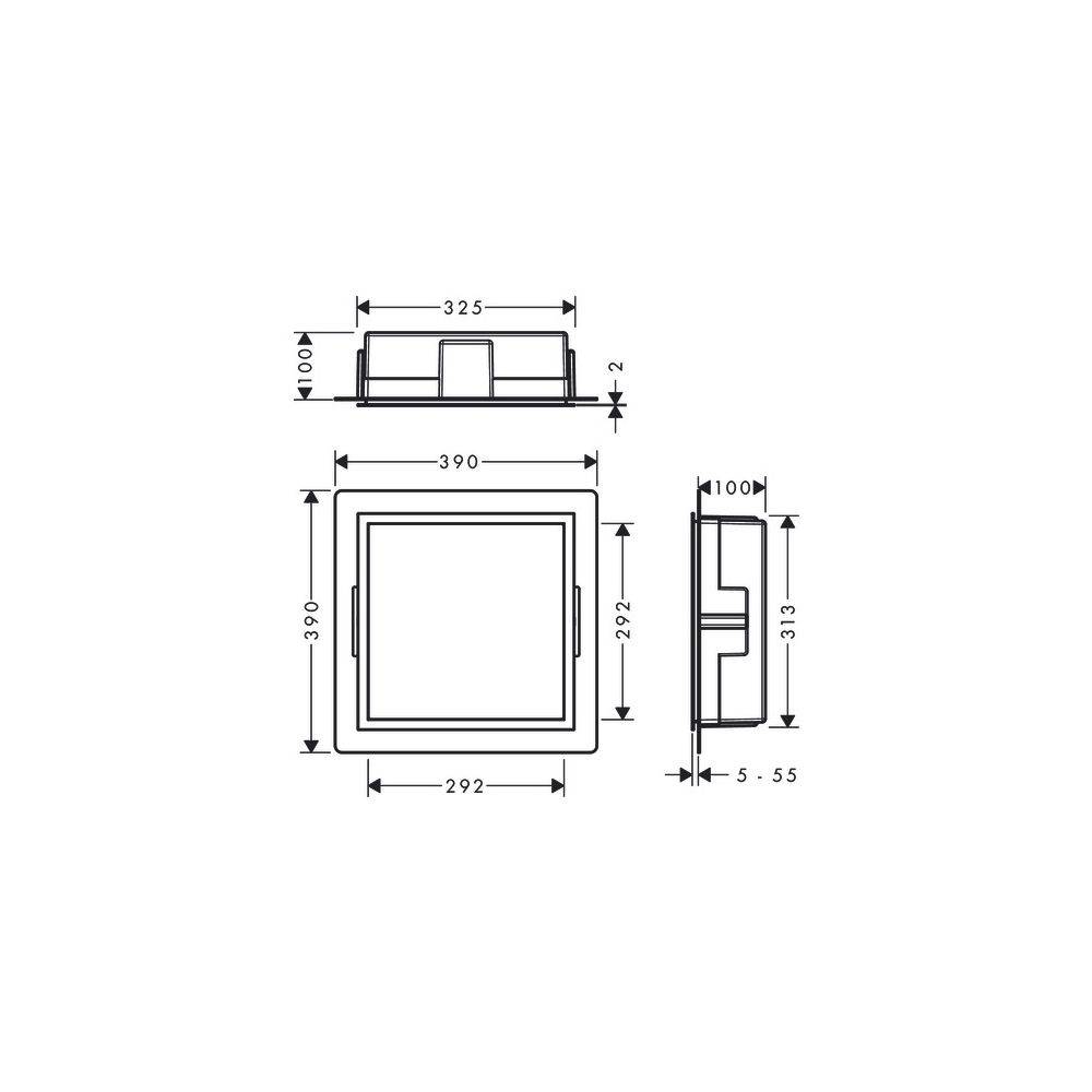 Hansgrohe XtraStoris Individual Wandnische Mattweiß mit Designrahmen 300x300x100mm, Polished Gold Optic-2