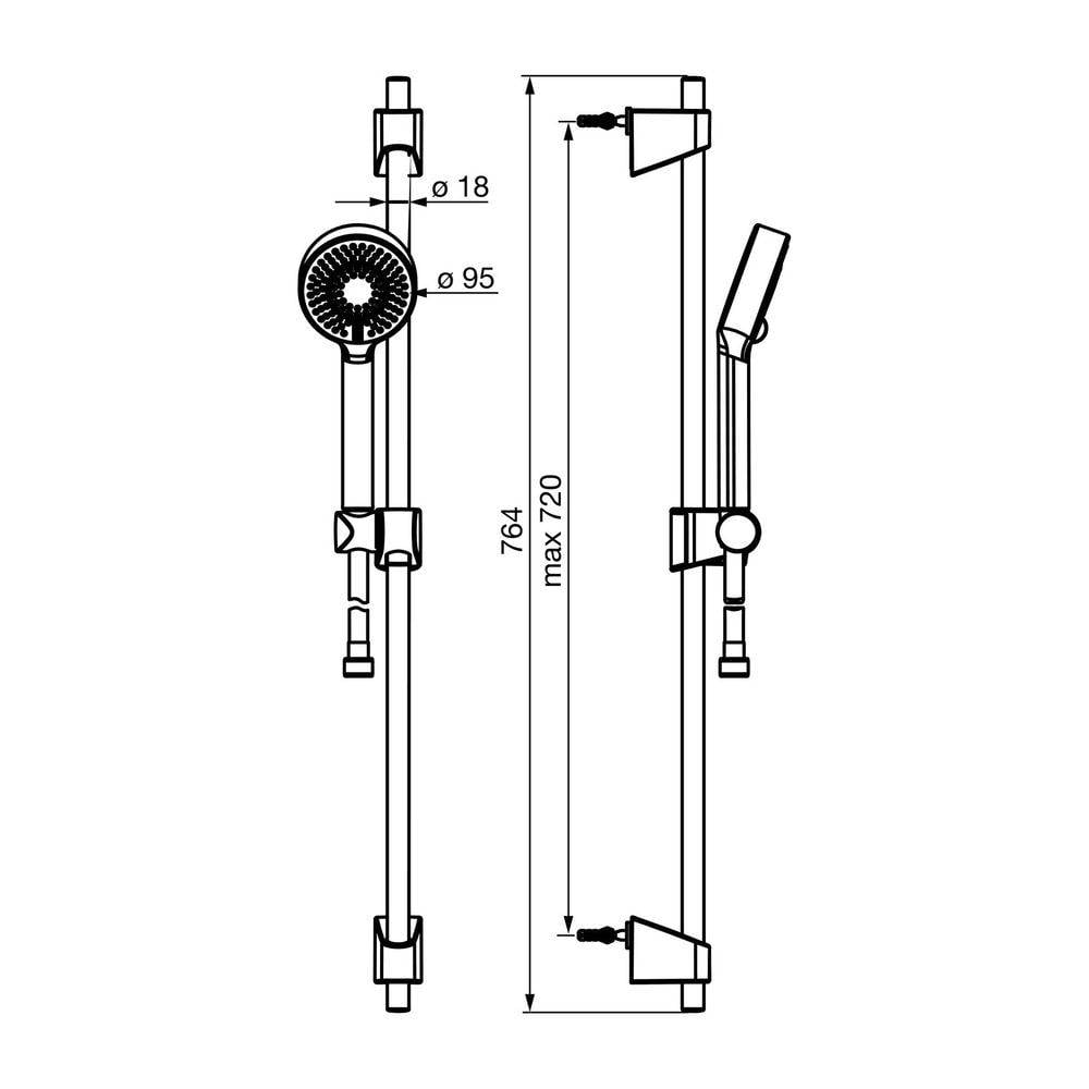 Hansa BasicJet Wandstangengarnitur 4478 3-strahlig Chrom-2