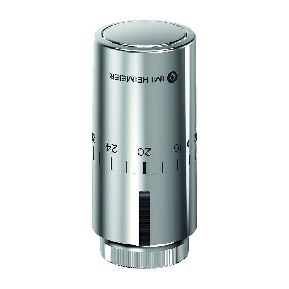 IMI Heimeier Thermostat-Kopf Halo, mit eingebautem Fühler und Nullstellung, Chrom-0