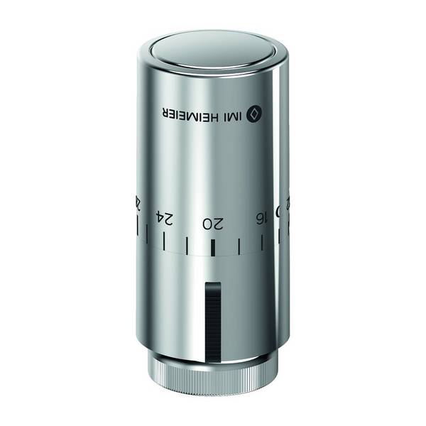 IMI Heimeier Thermostat-Kopf Halo, mit eingebautem Fühler und Nullstellung, Chrom