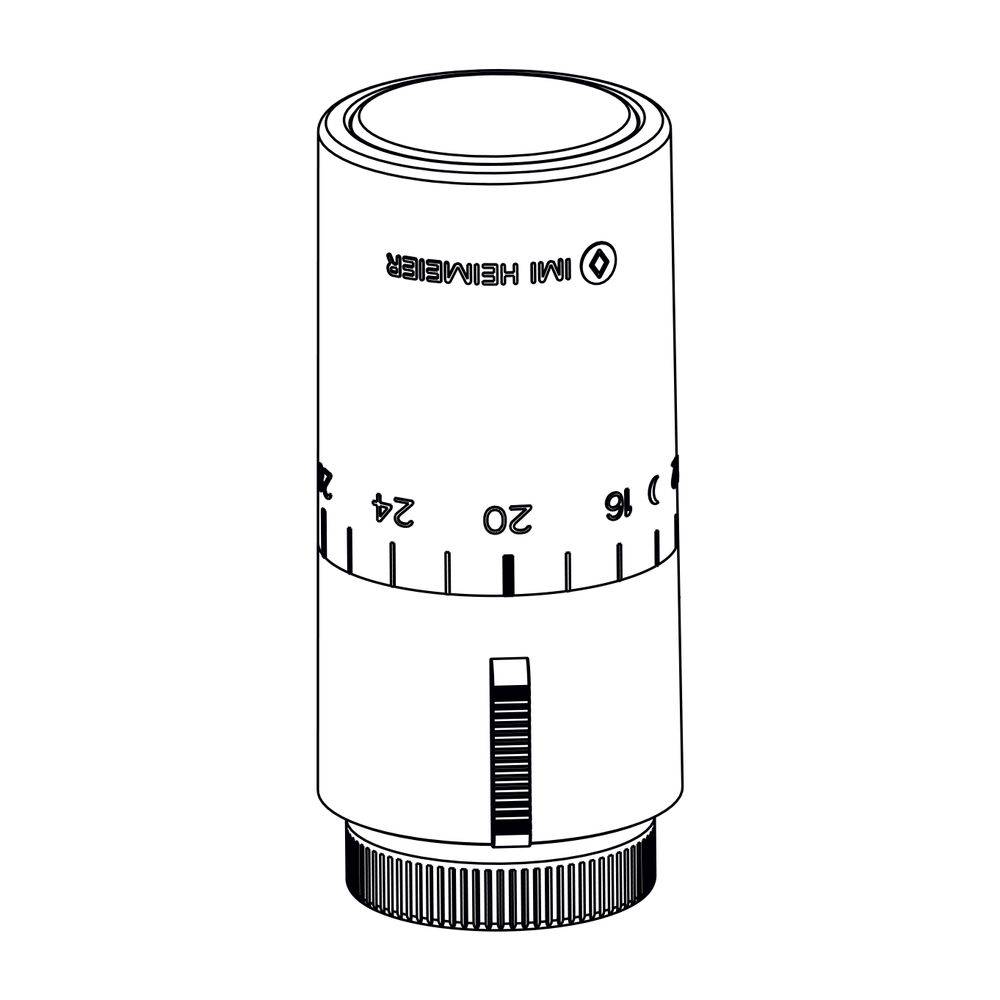 IMI Heimeier Thermostat-Kopf Halo, mit eingebautem Fühler und Nullstellung, Chrom-1