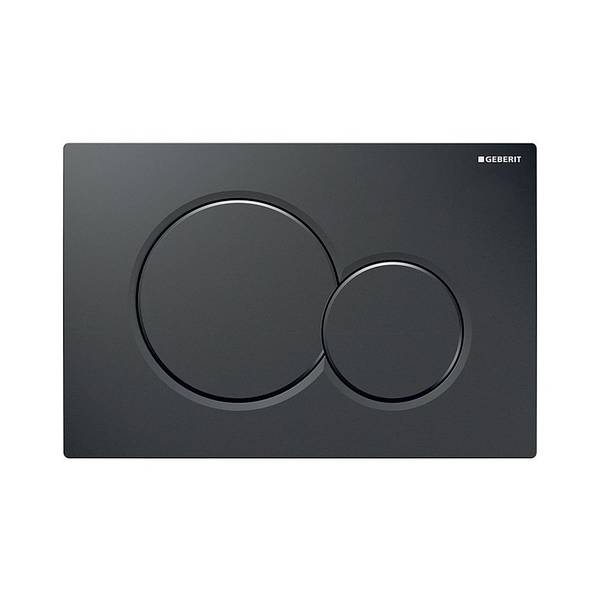 Geberit Betätigungsplatte Sigma01, 2-Mengen-Spülung, Kunststoff, 24,6x16,4x1,3cm, Schwarz glänzend