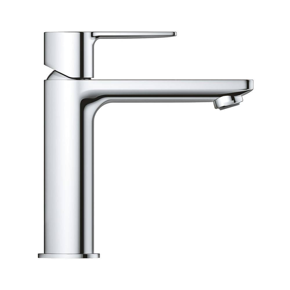 Grohe Lineare Einhand-Waschtischbatterie, S-Size, 1-Loch-Montage, glatter Körper, Push-Open-Garnitur 1 1/4", Chrom,-2