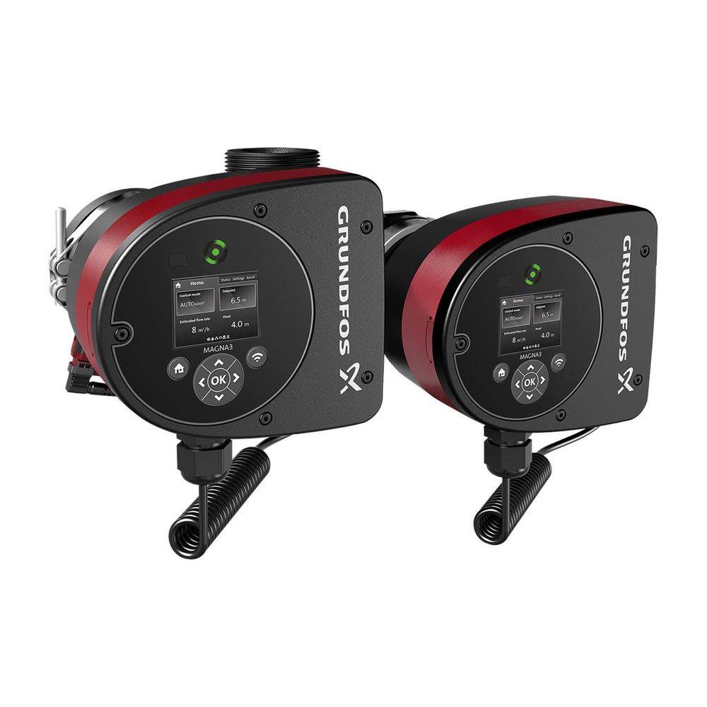 Grundfos Umwälzpumpe elektronisch geregelt MAGNA3 D 32-80, PN 6/10 230V, 180mm max. Förderh. 8m Volumenst. 10,2m3/h-0
