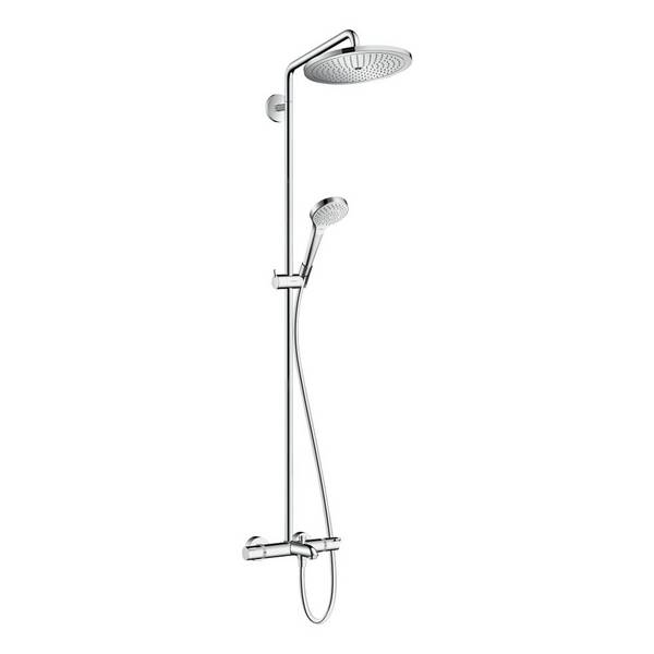 Hansgrohe Croma Select S Showerpipe Duschsystem 280mm, 1jet, 19l/min, Wannenthermostat, Chrom