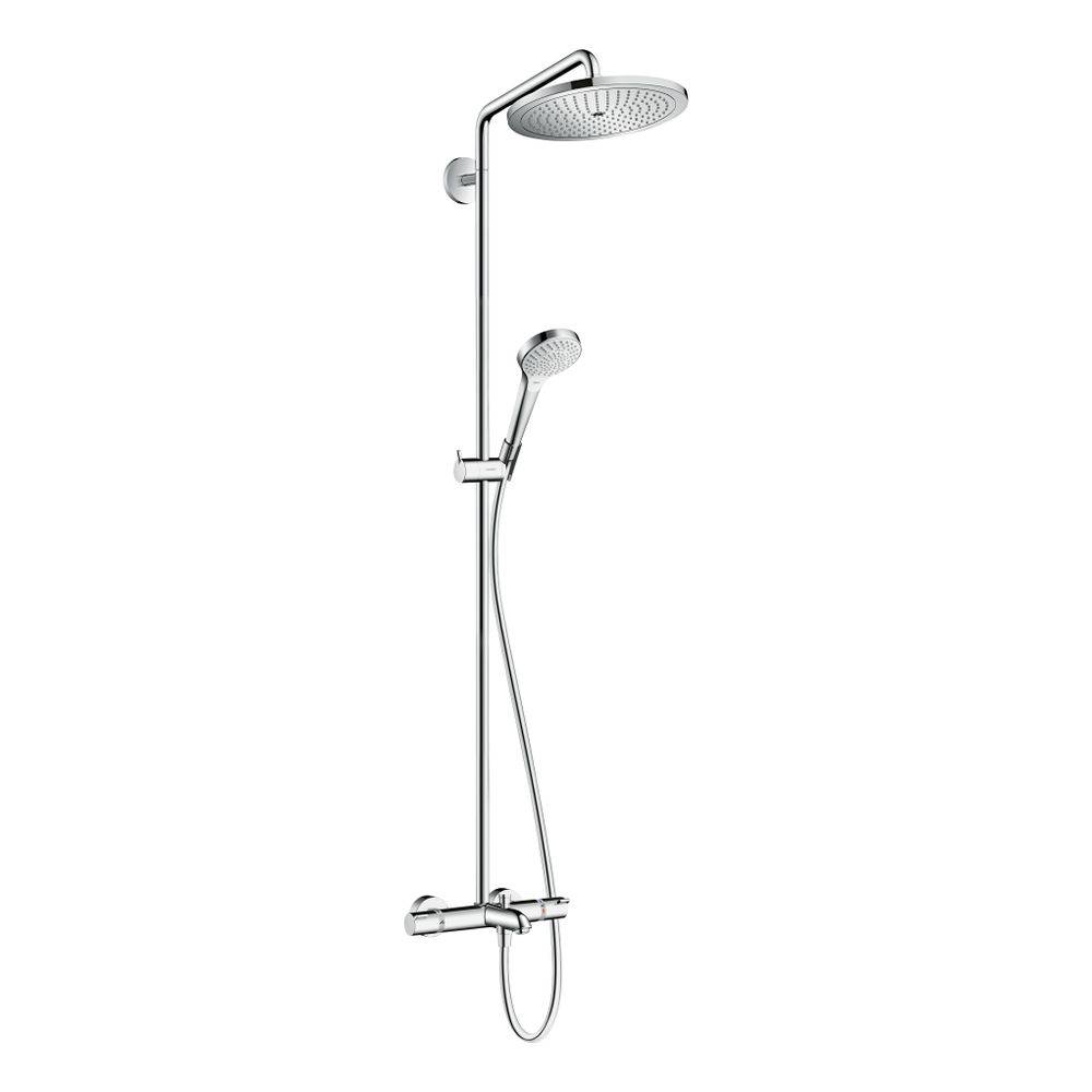 Hansgrohe Croma Select S Showerpipe Duschsystem 280mm, 1jet, 19l/min, Wannenthermostat, Chrom-0